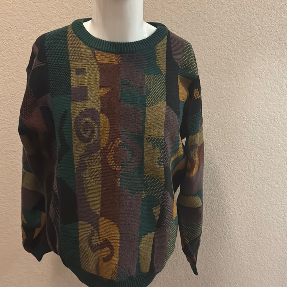 Vintage Bachrach Abstract Pattern Sweater‎ Men’s Large Coogi style